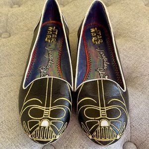 RARE Star Wars Sparkly Darth Vader Flats Shoes Irregular Choice Size 10